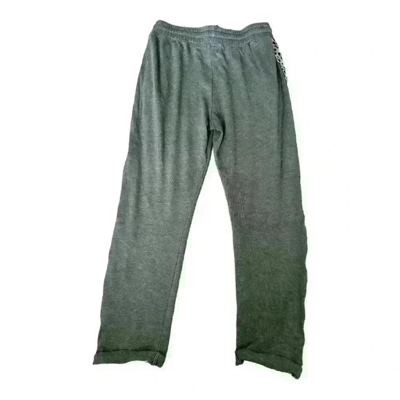 Sundry Leopard Trim Trouser Cropped Sweatpants Green Size Small - Picture 4 of 7